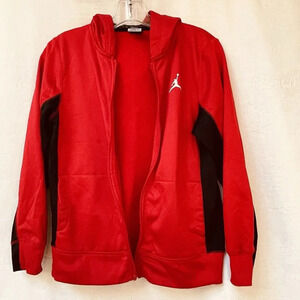 Jordan Jumpman Logo Sweater Youth Large Red Hoodie Sweatshirt FLAWED Zipper